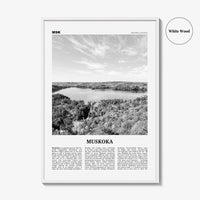Muskoka Print Black and White, Muskoka Wall Art, Muskoka Poster, Muskoka Photo, Muskoka Map, Muskoka Wall Decor, Ontario, Canada