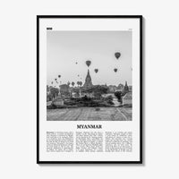 Myanmar Print Black and White, Myanmar Wall Art, Myanmar Poster, Myanmar Photo, Myanmar Decor, Burma, Nainngandaw, Yangon, Mandalay, Asia