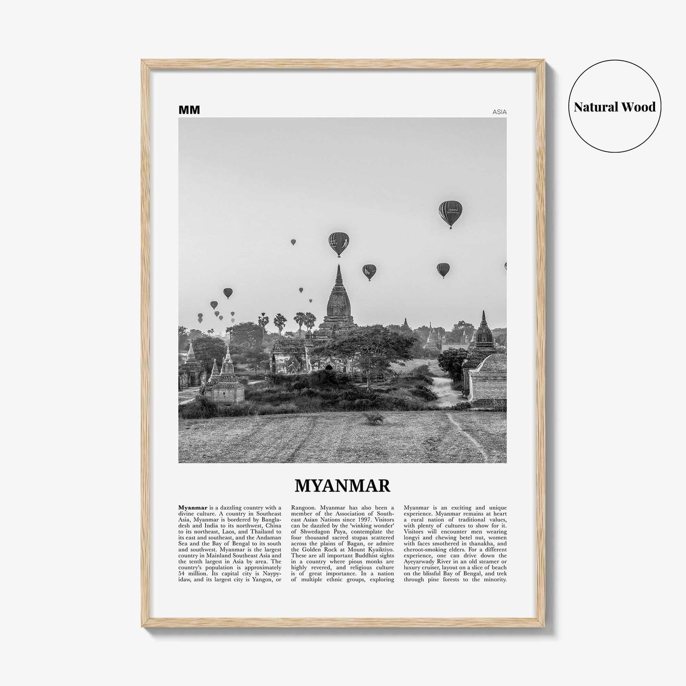 Myanmar Print Black and White, Myanmar Wall Art, Myanmar Poster, Myanmar Photo, Myanmar Decor, Burma, Nainngandaw, Yangon, Mandalay, Asia