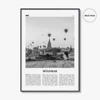 Myanmar Print Black and White, Myanmar Wall Art, Myanmar Poster, Myanmar Photo, Myanmar Decor, Burma, Nainngandaw, Yangon, Mandalay, Asia