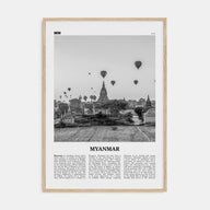 Myanmar Travel B&W Poster