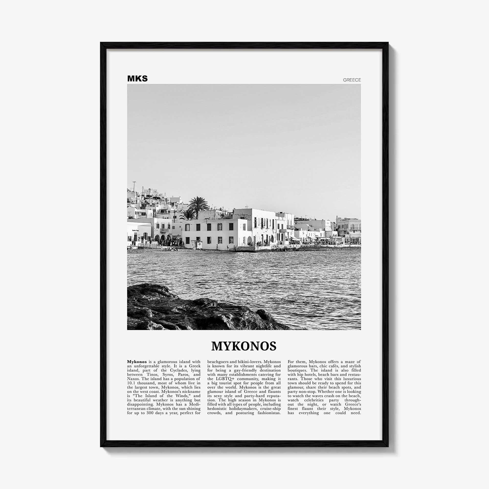 Mykonos Print Black and White, Mykonos Wall Art, Mykonos Poster, Mykonos Photo, Mykonos Decor, Greece, Mikonos, Μύκονος, Ελληνική, Europe