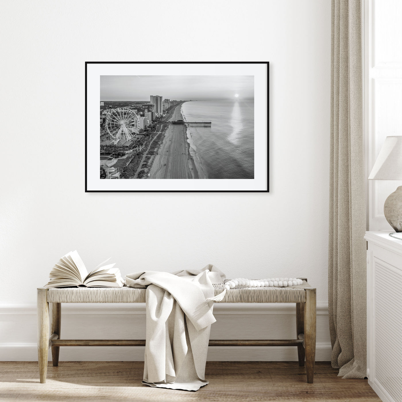 Myrtle Beach Landscape B&W Poster