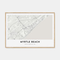 Myrtle Beach Map Landscape Poster