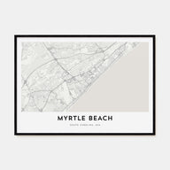 Myrtle Beach Map Landscape Poster