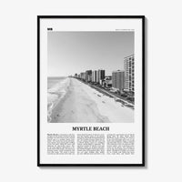 Myrtle Beach Print Black and White, Myrtle Beach Wall Art, Myrtle Beach Poster, Myrtle Beach Photo, Myrtle Beach Map, South Carolina, USA