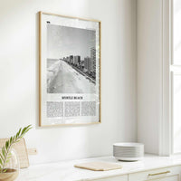 Myrtle Beach Print Black and White, Myrtle Beach Wall Art, Myrtle Beach Poster, Myrtle Beach Photo, Myrtle Beach Map, South Carolina, USA