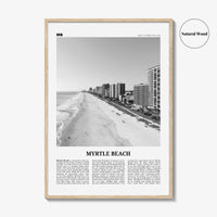 Myrtle Beach Print Black and White, Myrtle Beach Wall Art, Myrtle Beach Poster, Myrtle Beach Photo, Myrtle Beach Map, South Carolina, USA