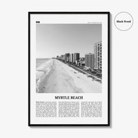 Myrtle Beach Print Black and White, Myrtle Beach Wall Art, Myrtle Beach Poster, Myrtle Beach Photo, Myrtle Beach Map, South Carolina, USA