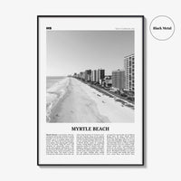 Myrtle Beach Print Black and White, Myrtle Beach Wall Art, Myrtle Beach Poster, Myrtle Beach Photo, Myrtle Beach Map, South Carolina, USA