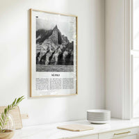 Na Pali Print Black and White, Nā Pali Wall Art, Nā Pali Poster, Nā Pali Photo, Nā Pali Wall Décor, Nā Pali Map, Hawaii, USA