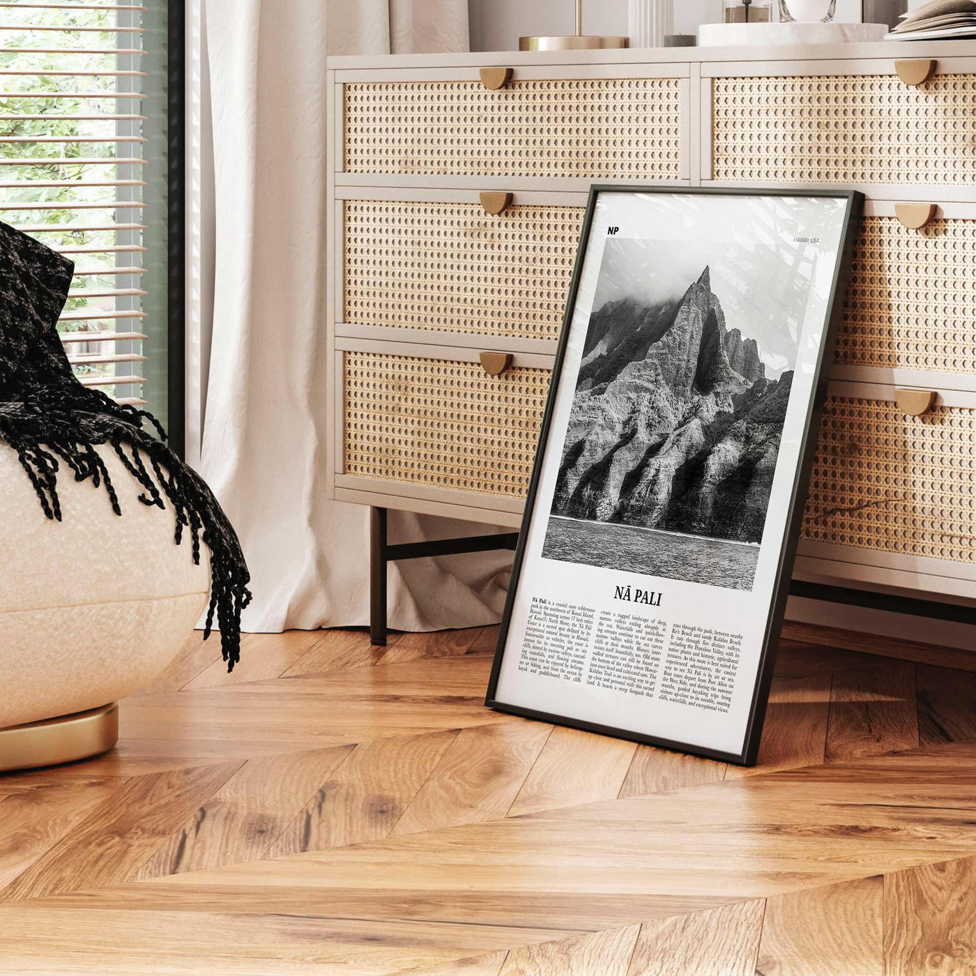 Na Pali Print Black and White, Nā Pali Wall Art, Nā Pali Poster, Nā Pali Photo, Nā Pali Wall Décor, Nā Pali Map, Hawaii, USA