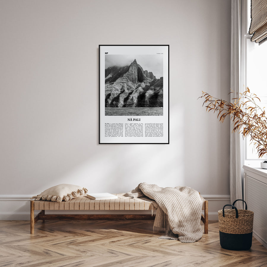 Nā Pali Travel B&W Poster