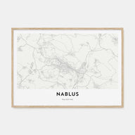 Nablus Map Landscape Poster