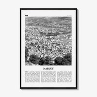 Nablus Print Black and White, Nablus Wall Art, Nablus Poster, Nablus Photo, Nablus Wall Décor, Nablus Map, Palestine