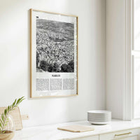 Nablus Print Black and White, Nablus Wall Art, Nablus Poster, Nablus Photo, Nablus Wall Décor, Nablus Map, Palestine