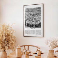 Nablus Print Black and White, Nablus Wall Art, Nablus Poster, Nablus Photo, Nablus Wall Décor, Nablus Map, Palestine