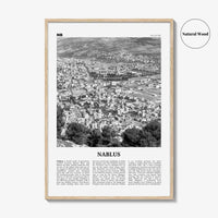 Nablus Print Black and White, Nablus Wall Art, Nablus Poster, Nablus Photo, Nablus Wall Décor, Nablus Map, Palestine