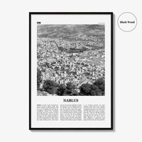 Nablus Print Black and White, Nablus Wall Art, Nablus Poster, Nablus Photo, Nablus Wall Décor, Nablus Map, Palestine