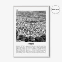 Nablus Print Black and White, Nablus Wall Art, Nablus Poster, Nablus Photo, Nablus Wall Décor, Nablus Map, Palestine
