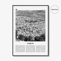 Nablus Print Black and White, Nablus Wall Art, Nablus Poster, Nablus Photo, Nablus Wall Décor, Nablus Map, Palestine