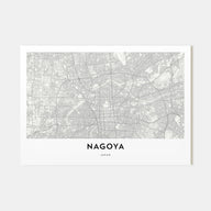 Nagoya Map Landscape Poster