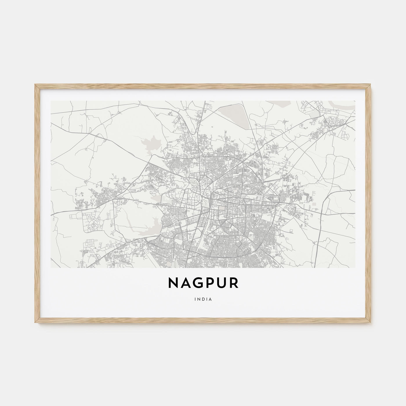 Nagpur Map Landscape Poster