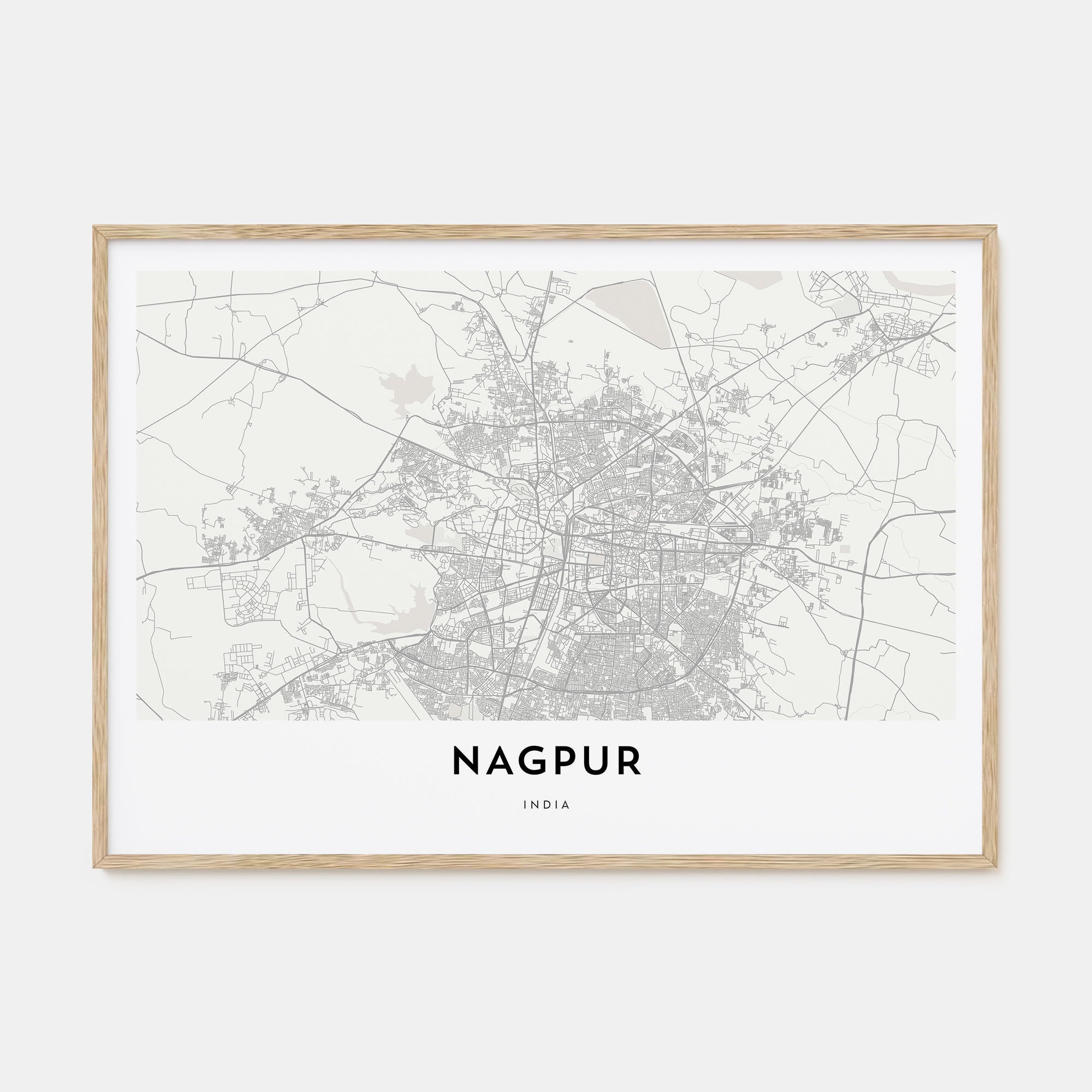 Nagpur Map Landscape Poster