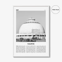Nagpur Print Black and White, Nagpur Wall Art, Nagpur Poster, Nagpur Photo, Nagpur Wall Décor, Nagpur Map, India