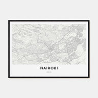 Nairobi Map Landscape Poster