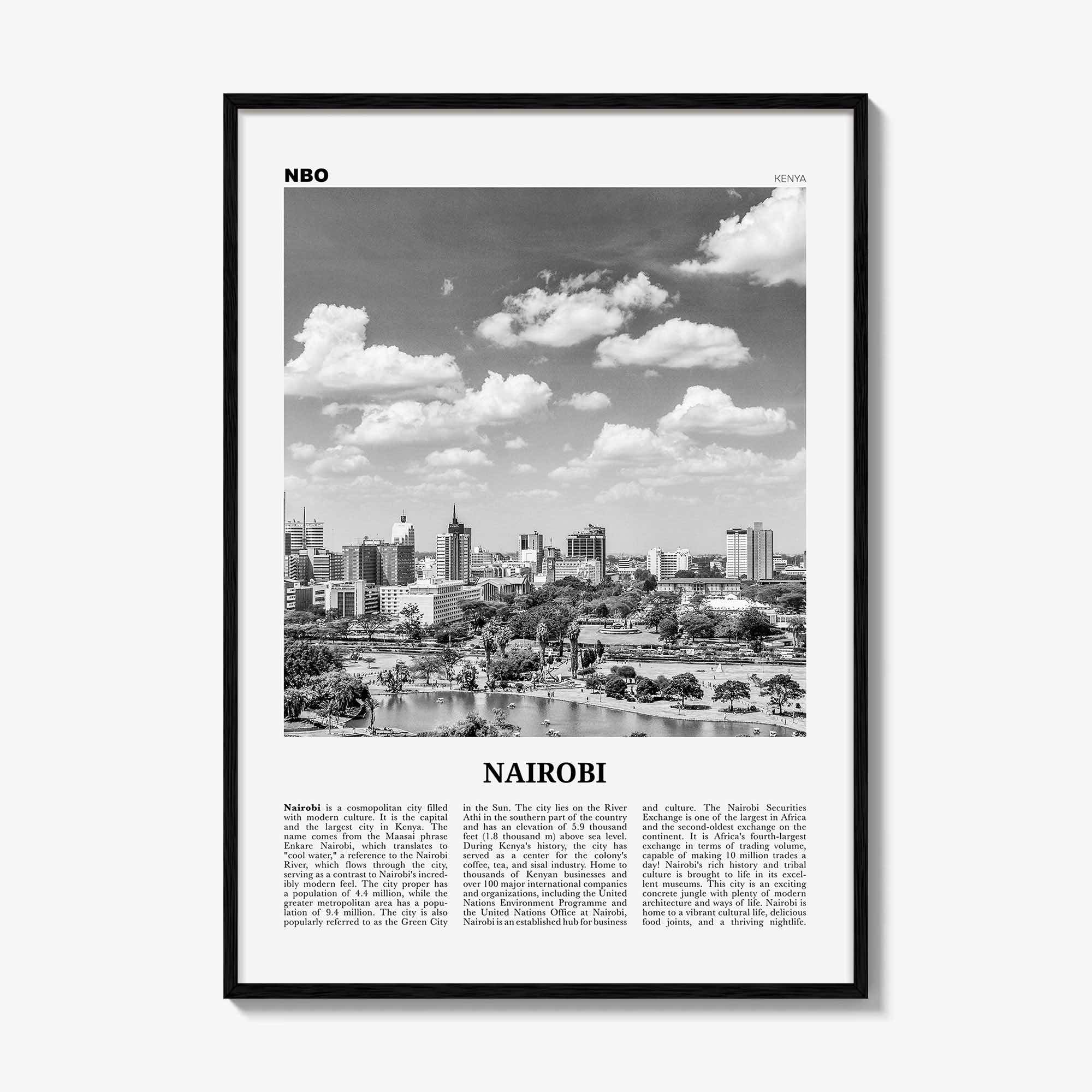 Nairobi Print Black and White No 1, Nairobi Wall Art, Nairobi Poster, Nairobi Photo, Nairobi Wall Decor, Kenya, Nyrobi, Africa