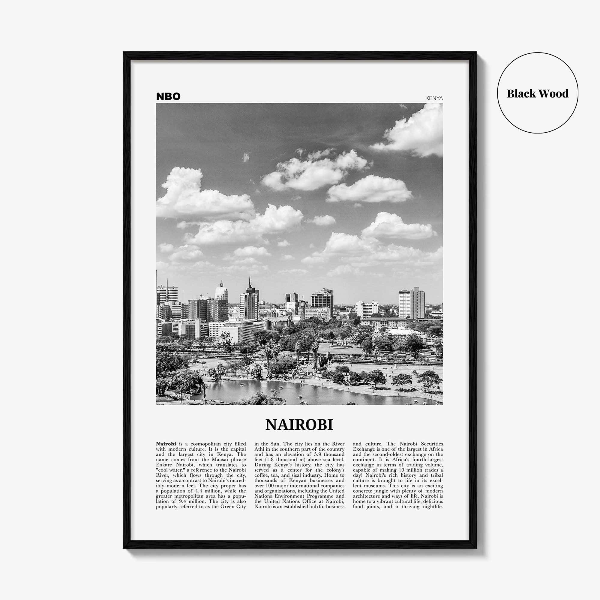 Nairobi Print Black and White No 1, Nairobi Wall Art, Nairobi Poster, Nairobi Photo, Nairobi Wall Decor, Kenya, Nyrobi, Africa