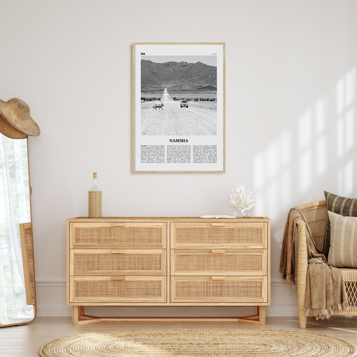 Namibia Travel B&W Poster