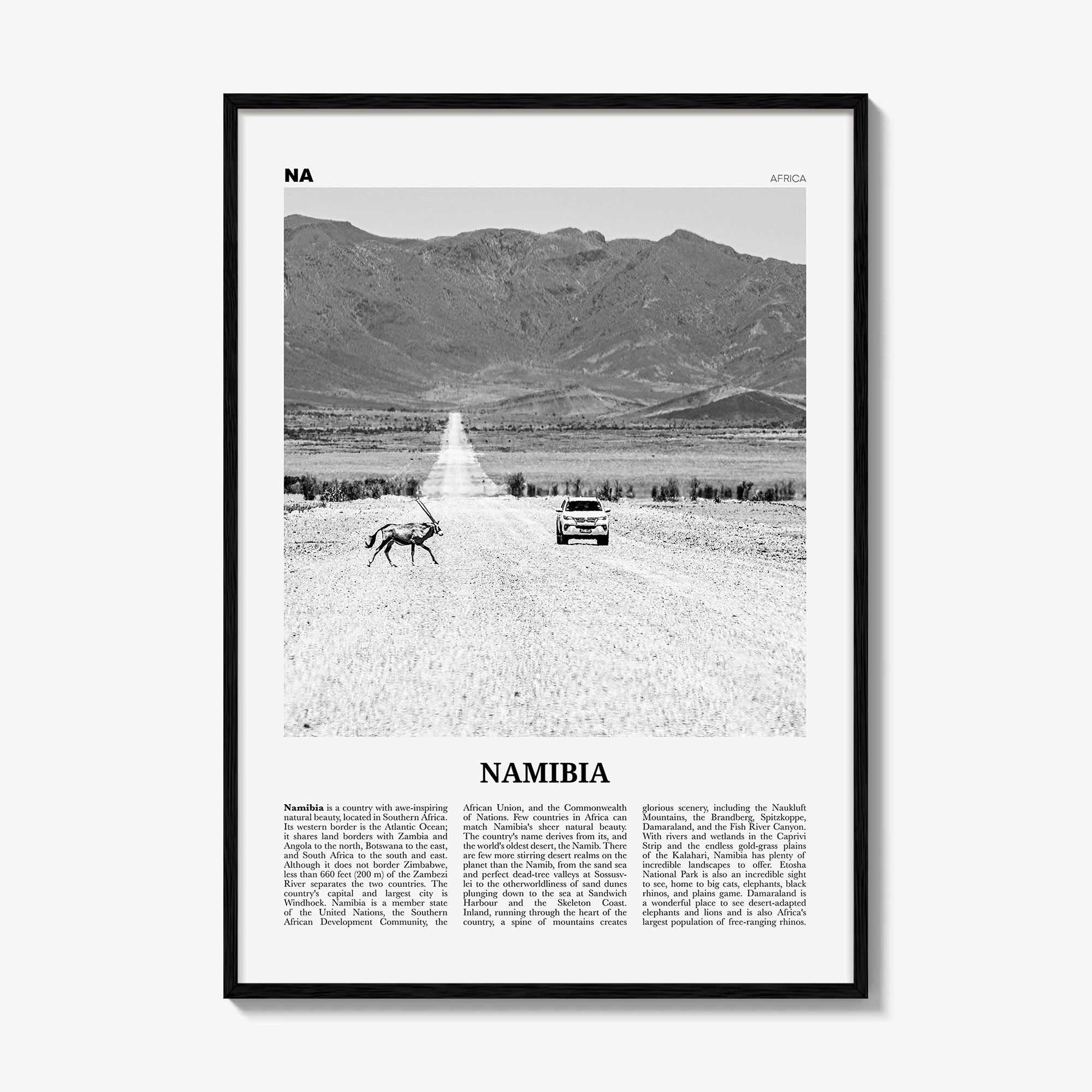 Namibia Print Black and White, Namibia Wall Art, Namibia Poster, Namibia Photo, Namibia Wall Decor, Country Art Print, Windhoek, Africa