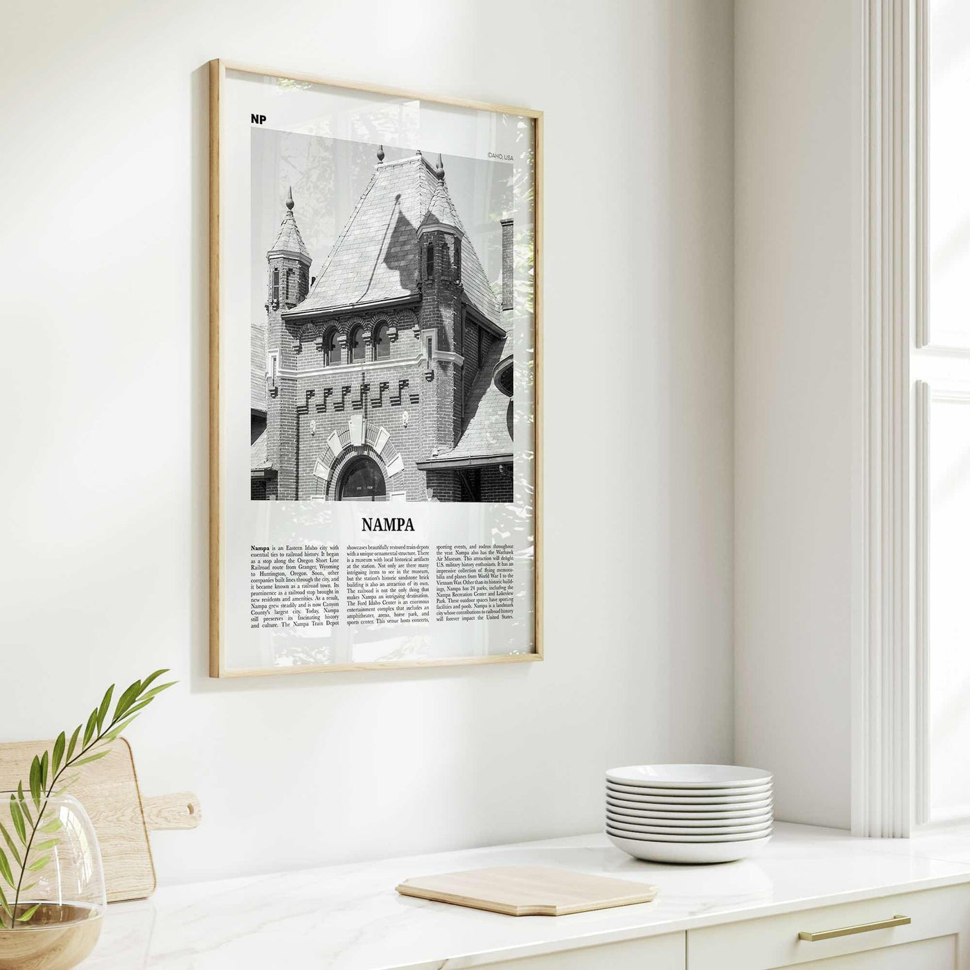 Nampa Print Black and White, Nampa Wall Art, Nampa Poster, Nampa Photo, Nampa Wall Décor, Nampa Map, Idaho, USA