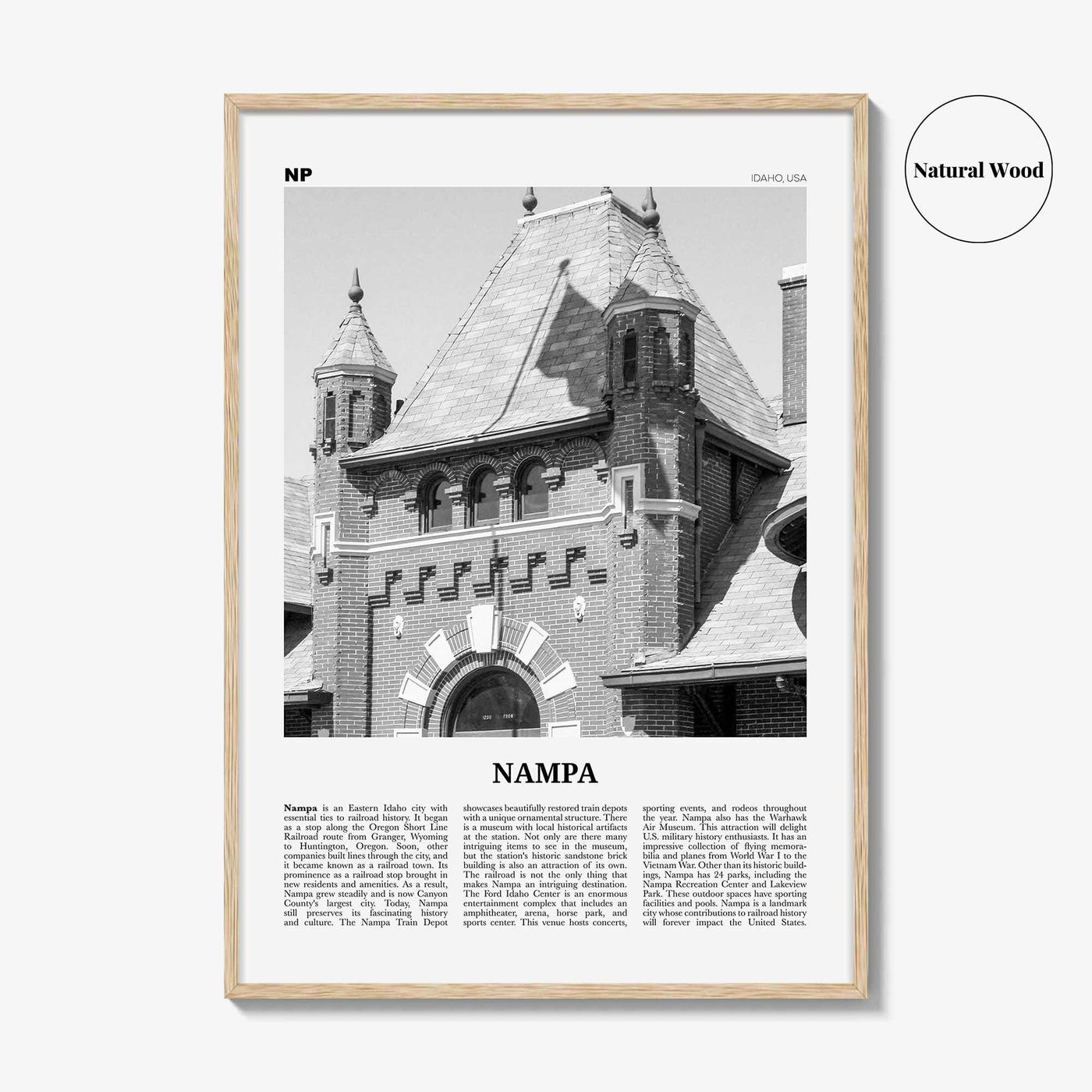 Nampa Print Black and White, Nampa Wall Art, Nampa Poster, Nampa Photo, Nampa Wall Décor, Nampa Map, Idaho, USA