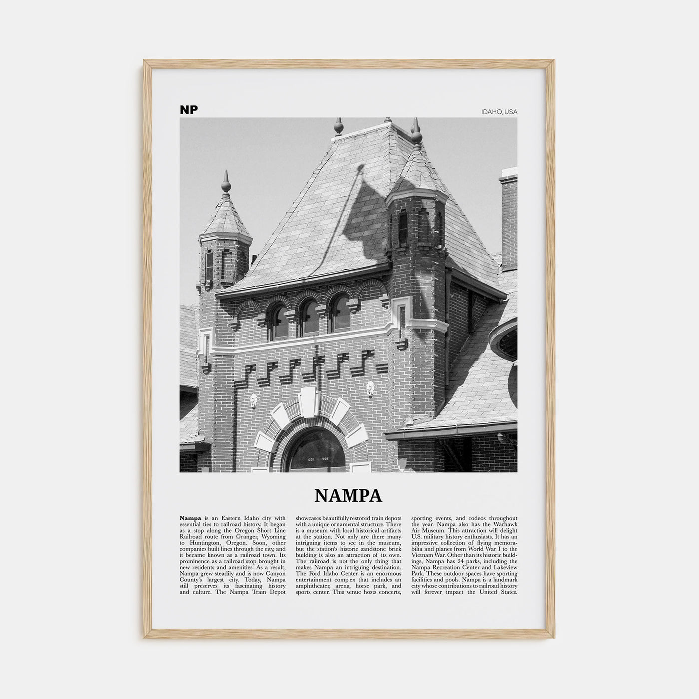 Nampa Travel B&W Poster