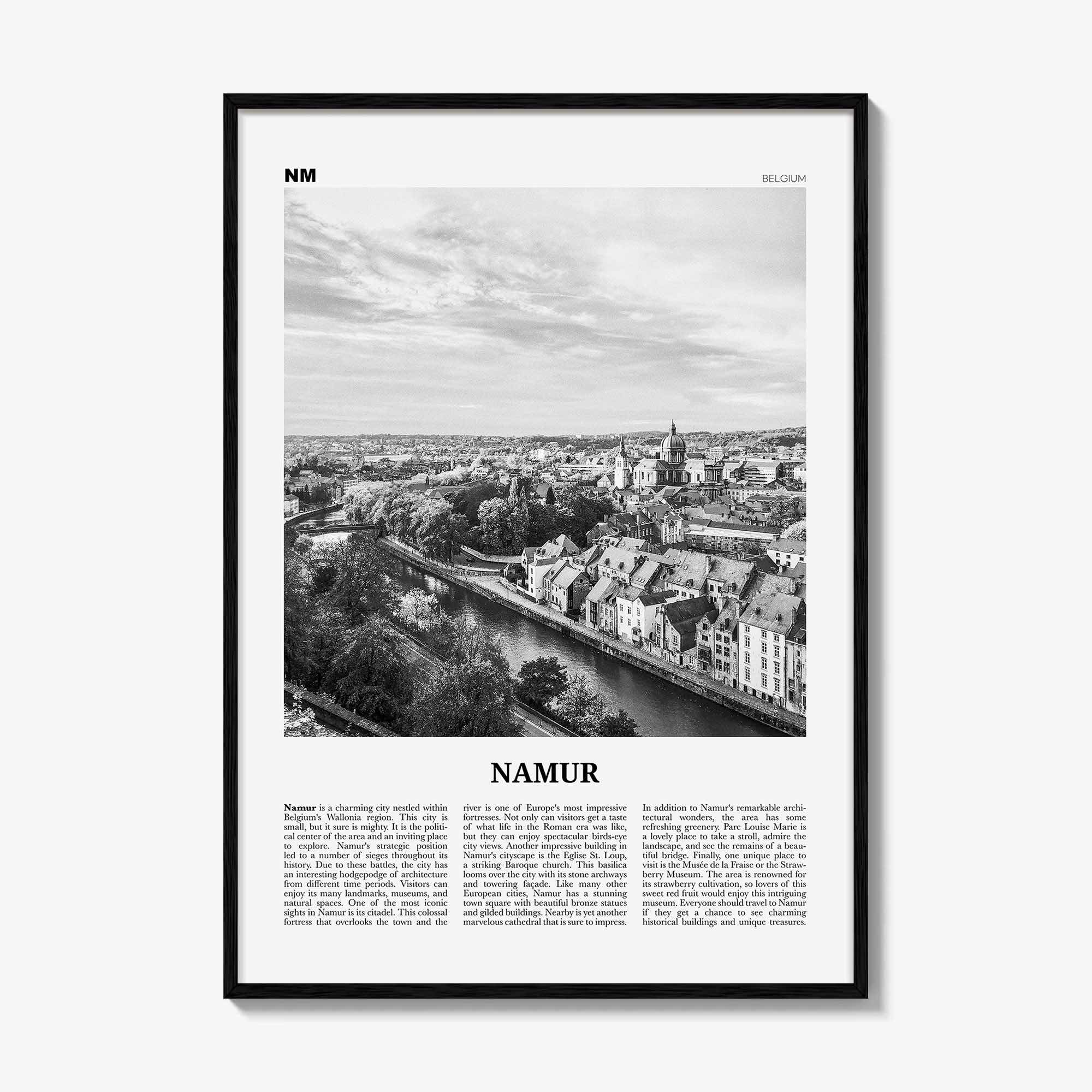 Namur Print Black and White, Namur Wall Art, Namur Poster, Namur Photo, Namur Wall Décor, Nameur, Namen, Belgium, Wallonia