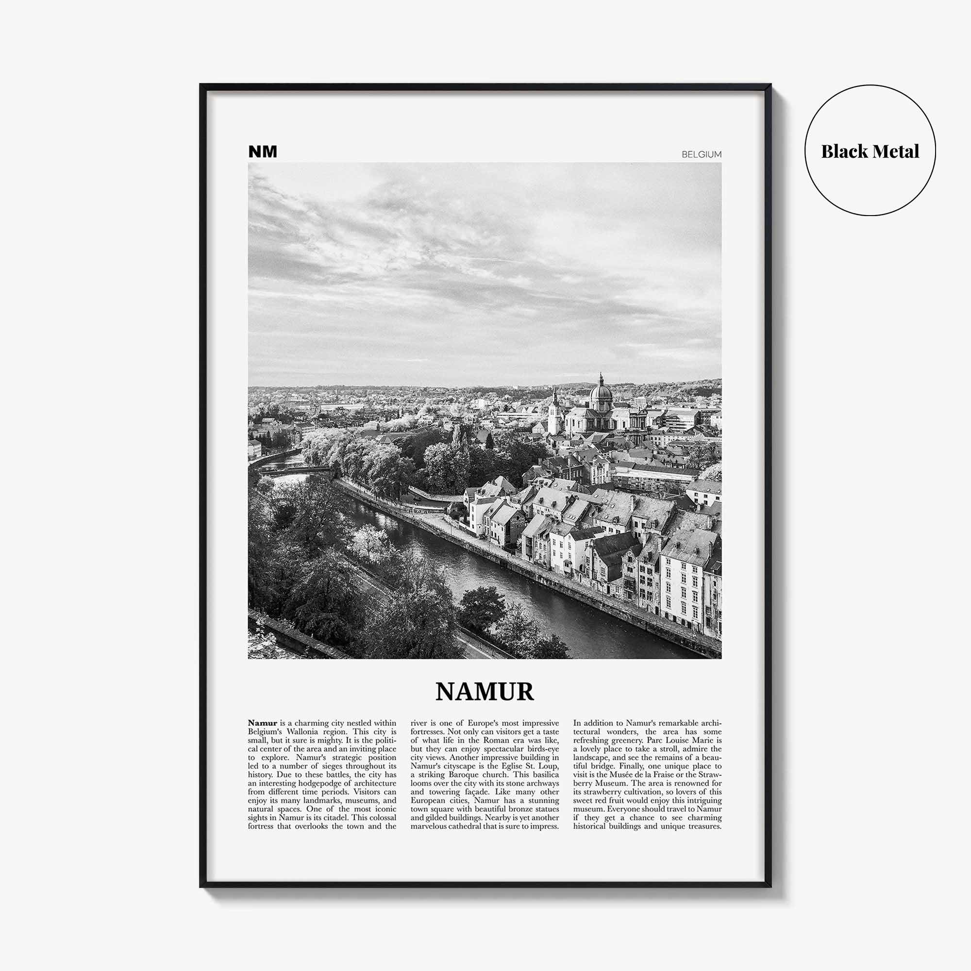 Namur Print Black and White, Namur Wall Art, Namur Poster, Namur Photo, Namur Wall Décor, Nameur, Namen, Belgium, Wallonia