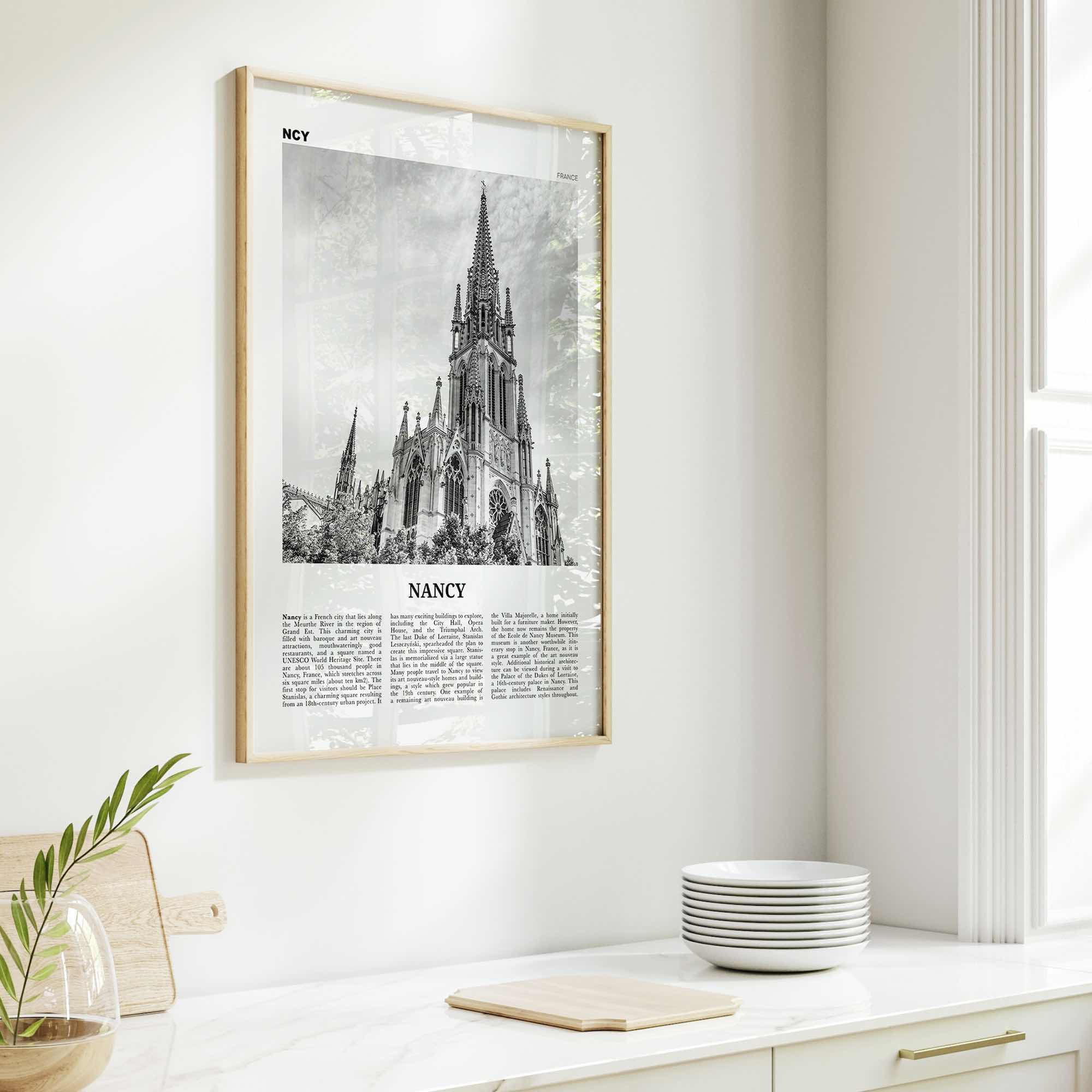 Nancy Print Black and White, Nancy Wall Art, Nancy Poster, Nancy Photo, Nancy Wall Décor, Nancy Map, France