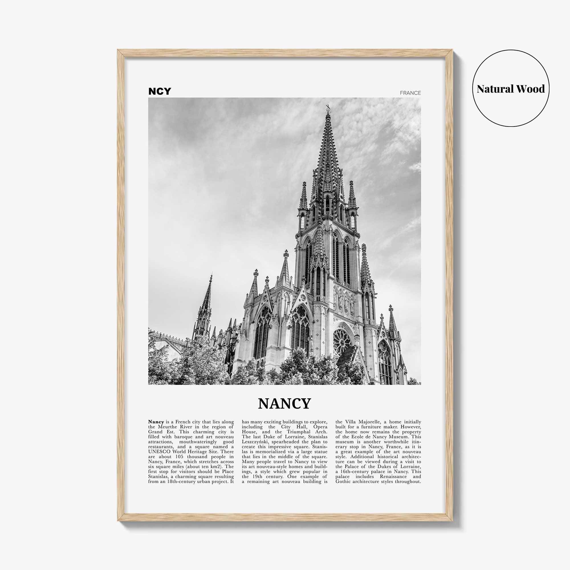 Nancy Print Black and White, Nancy Wall Art, Nancy Poster, Nancy Photo, Nancy Wall Décor, Nancy Map, France