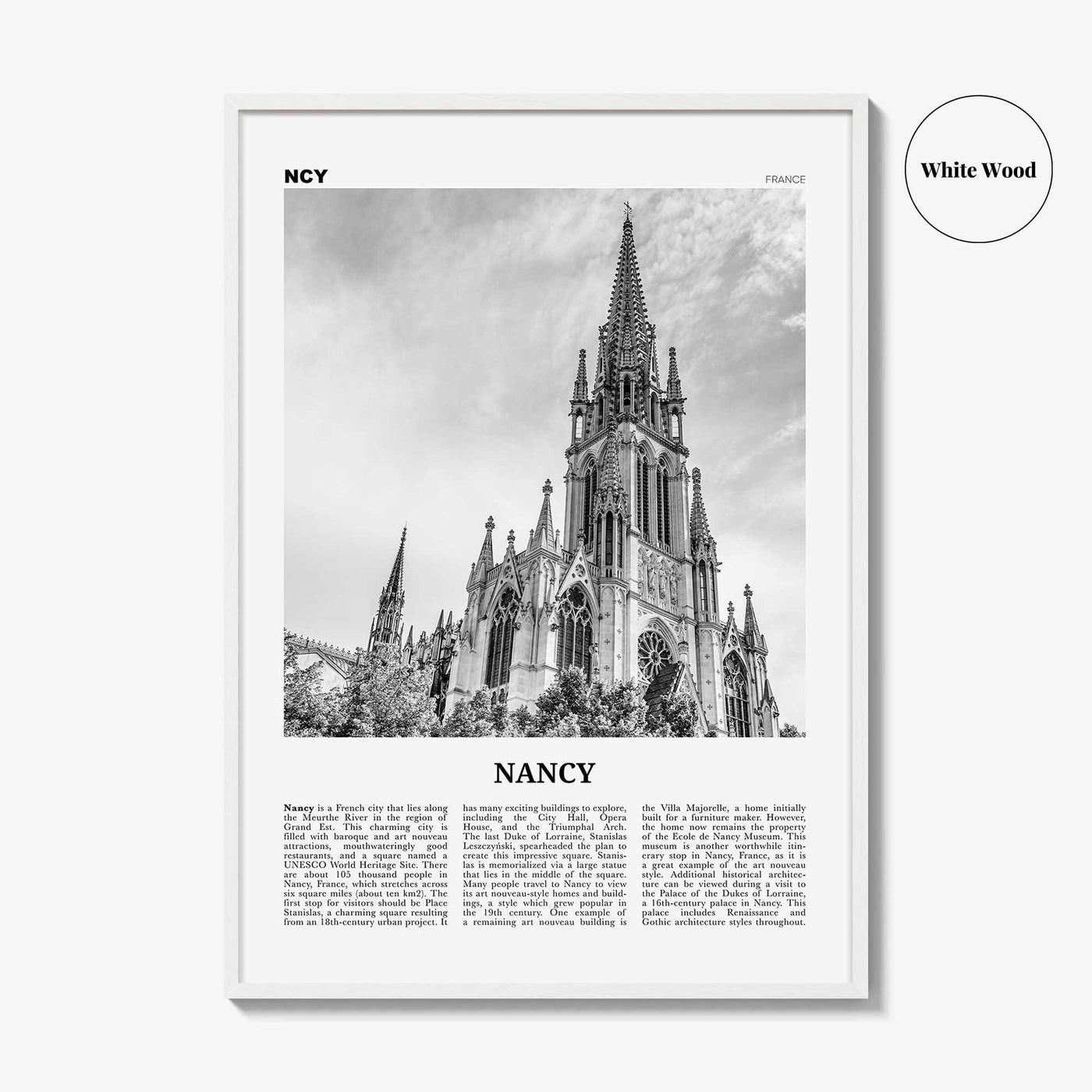 Nancy Print Black and White, Nancy Wall Art, Nancy Poster, Nancy Photo, Nancy Wall Décor, Nancy Map, France