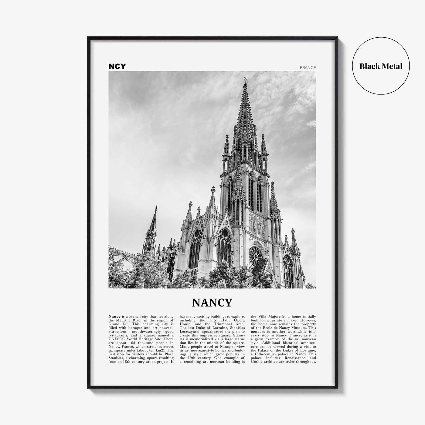 Nancy Print Black and White, Nancy Wall Art, Nancy Poster, Nancy Photo, Nancy Wall Décor, Nancy Map, France