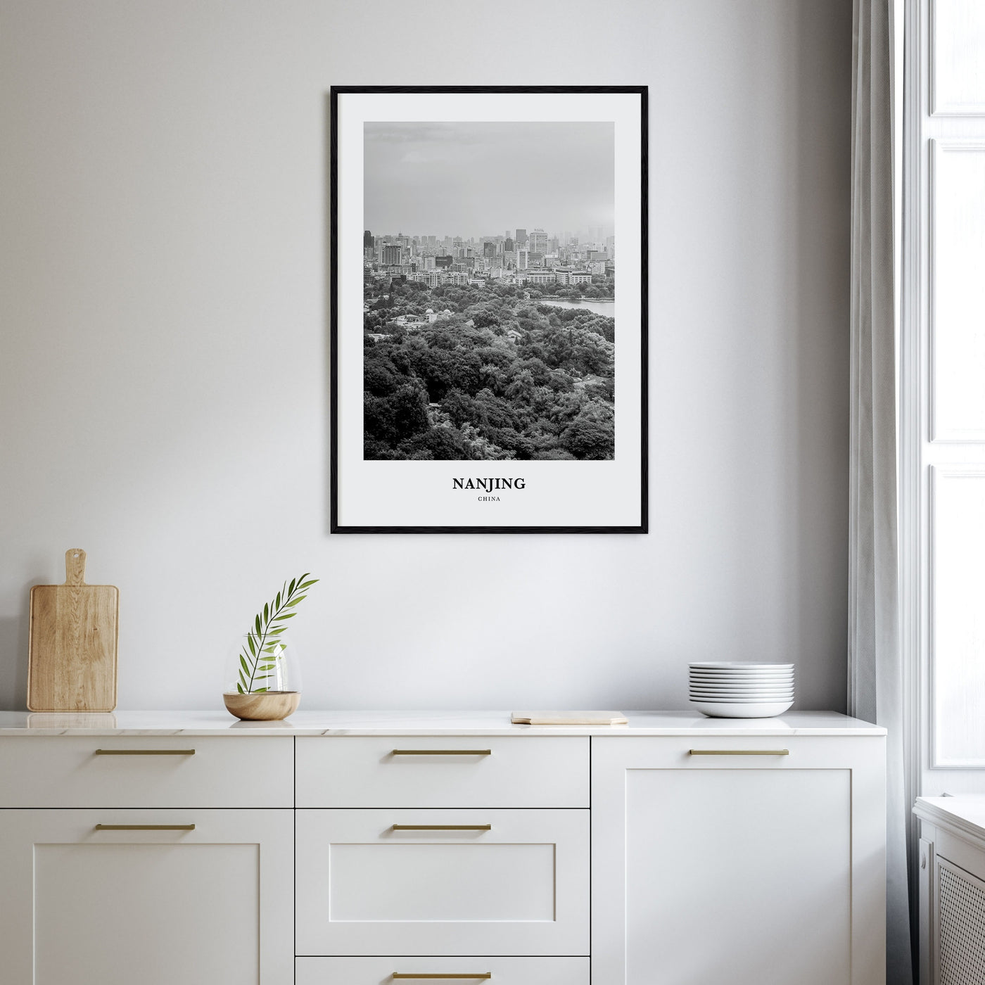 Nanjing Portrait B&W Poster