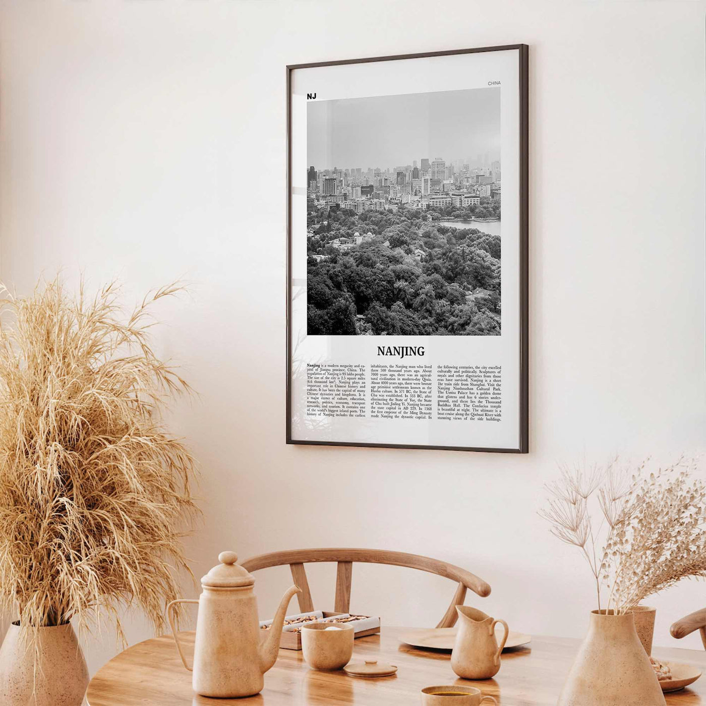 Nanjing Print Black and White, Nanjing Wall Art, Nanjing Poster, Nanjing Photo, Nanjing Wall Décor, Nanjing Map, China