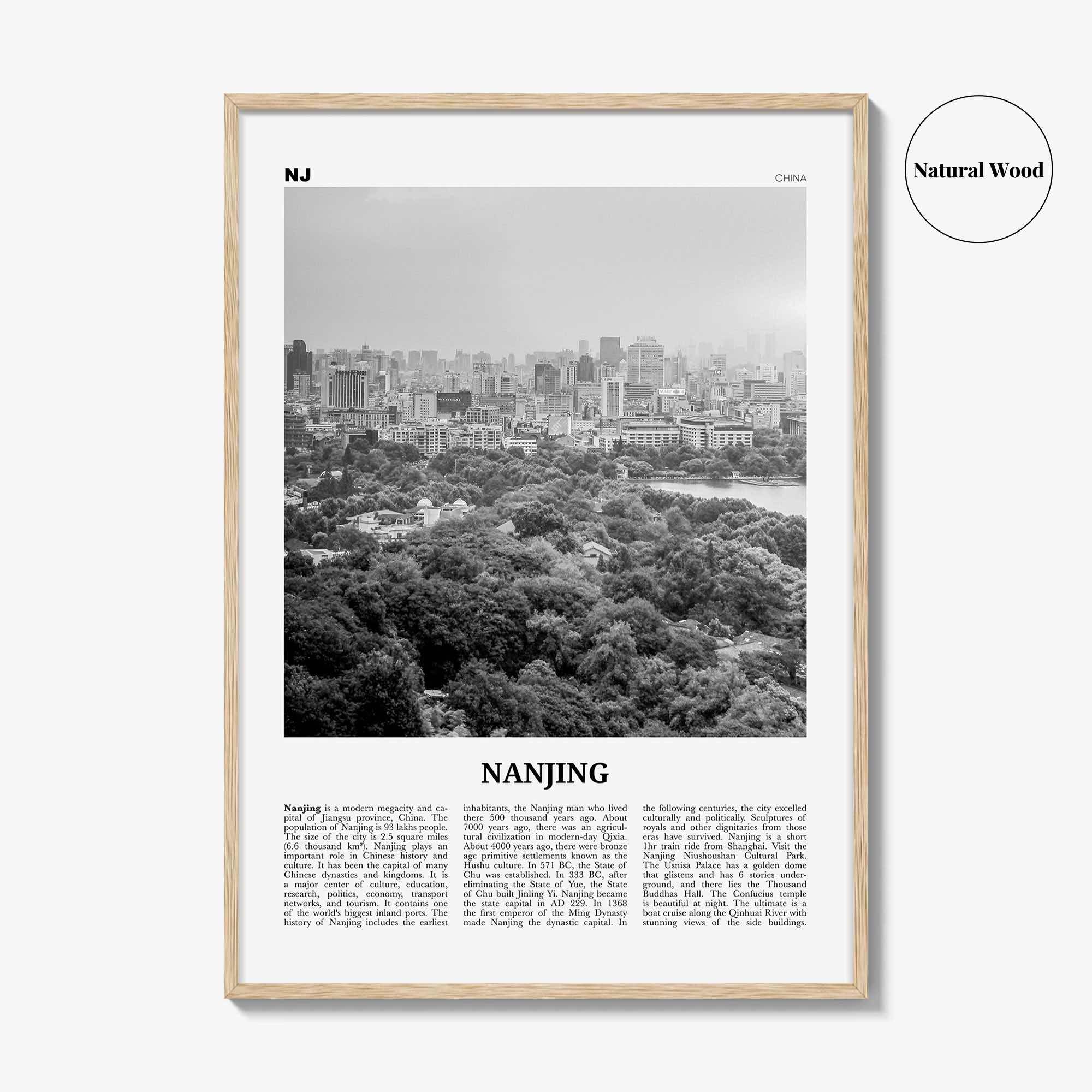 Nanjing Print Black and White, Nanjing Wall Art, Nanjing Poster, Nanjing Photo, Nanjing Wall Décor, Nanjing Map, China