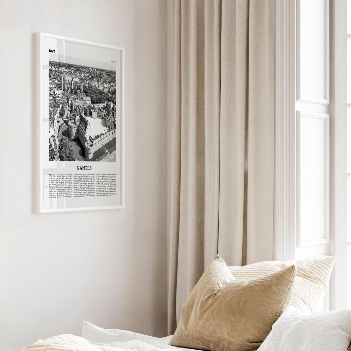 Nantes Print Black and White, Nantes Wall Art, Nantes Poster, Nantes Photo, Nantes Wall Décor, France, Pays de la Loire