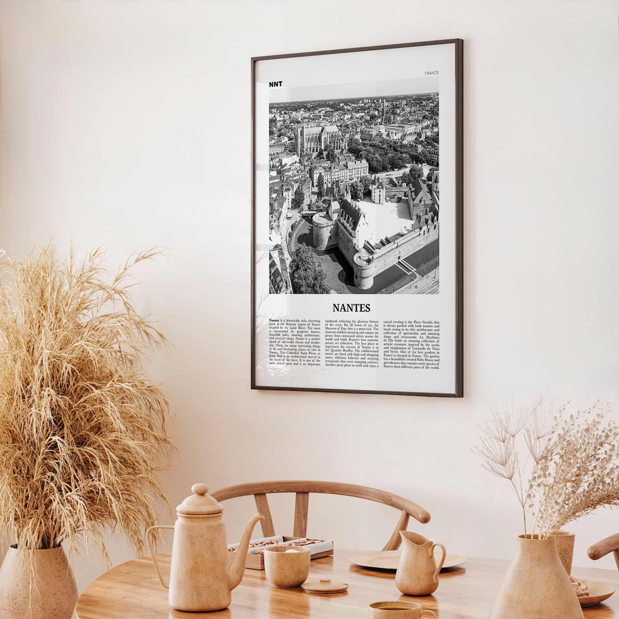 Nantes Print Black and White, Nantes Wall Art, Nantes Poster, Nantes Photo, Nantes Wall Décor, France, Pays de la Loire