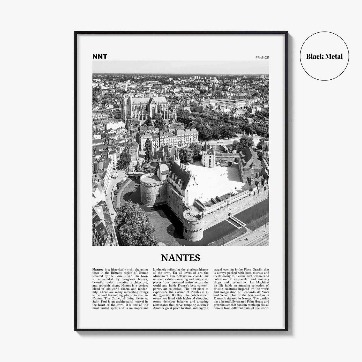 Nantes Print Black and White, Nantes Wall Art, Nantes Poster, Nantes Photo, Nantes Wall Décor, France, Pays de la Loire
