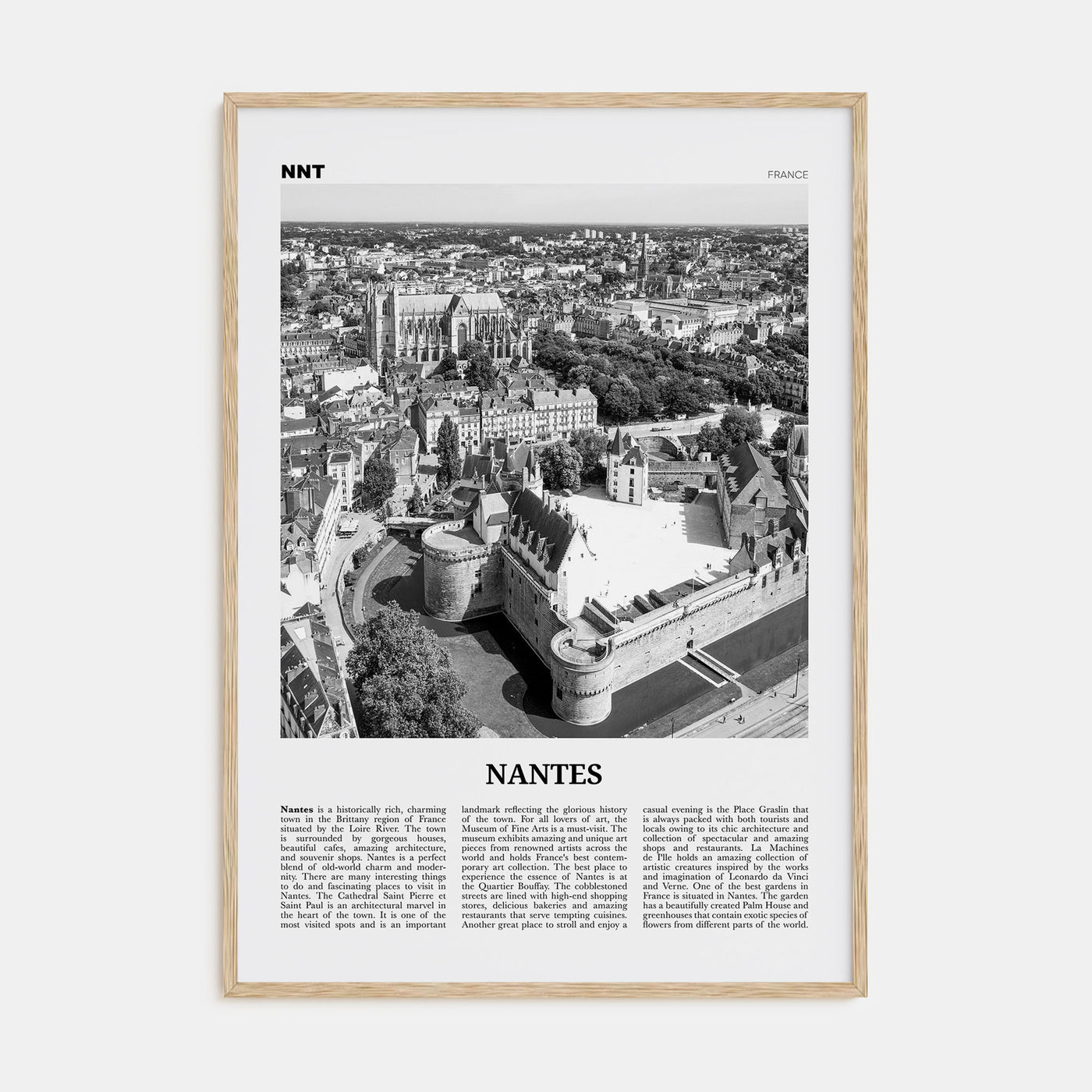 Nantes Travel B&W Poster